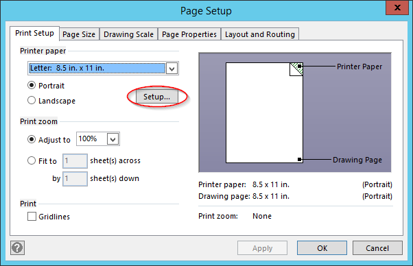 How to add margins to Visio 2013