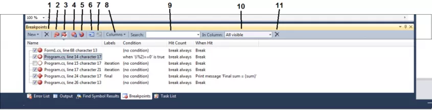 debugging breakpoints