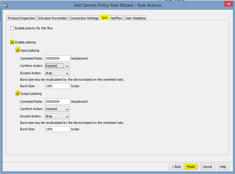 How to throttle bandwidth on ASA5512